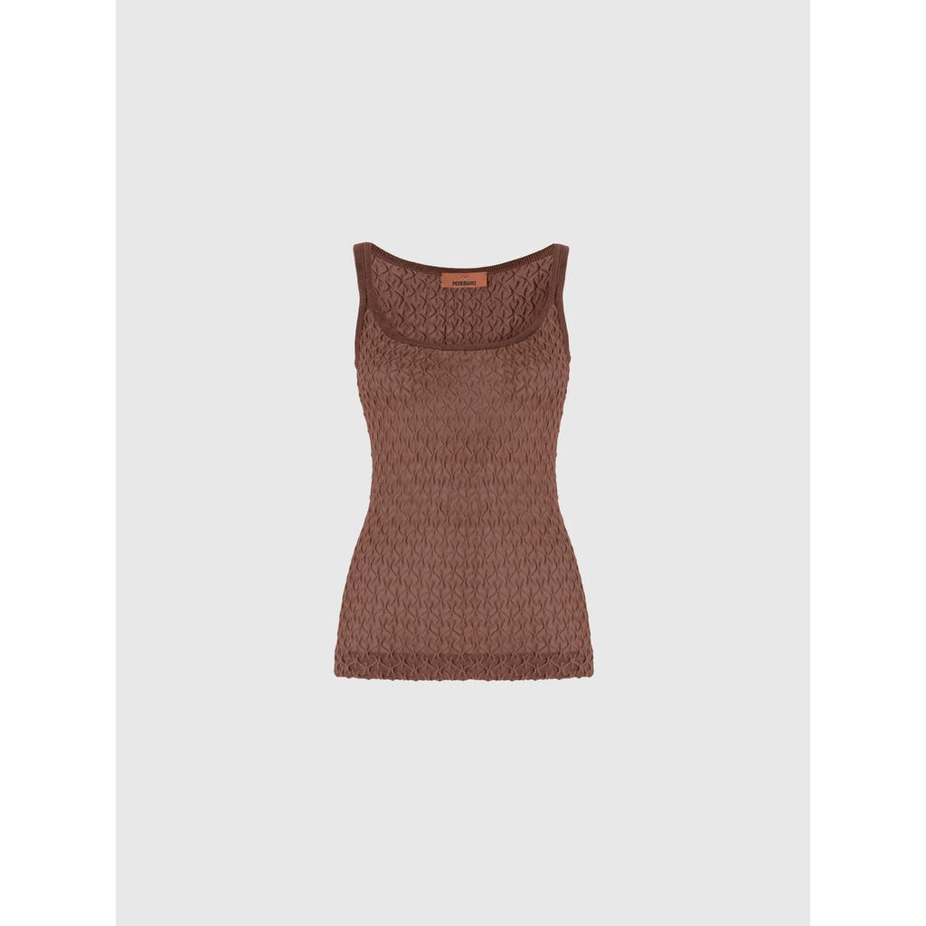 Missoni Textured Sleeveless Tank Top In Brown