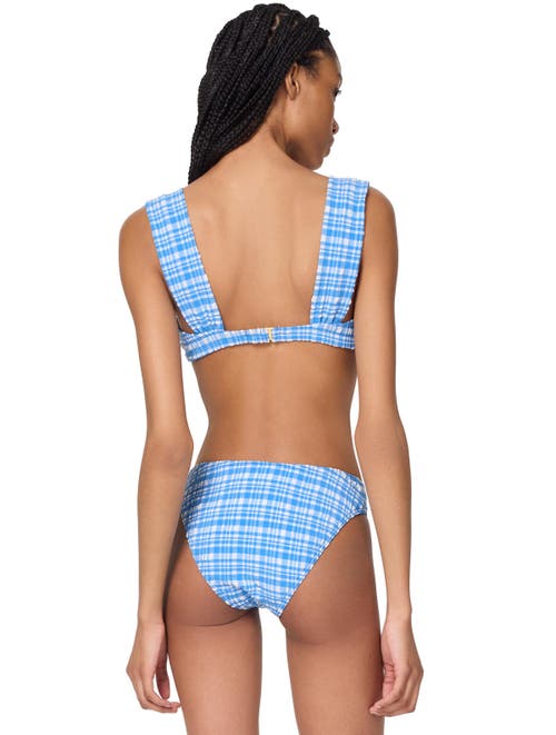 Kate Spade New York Check Underwire Bra Top In Blue