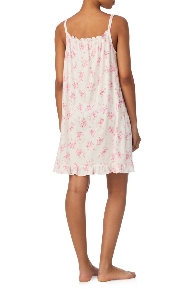 Double Strap Smocked Neck Nightgown, Alternate, color, IVORY FLORAL