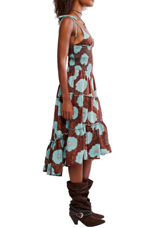 Free People Adriel Tie Strap Tiered Midi Dress