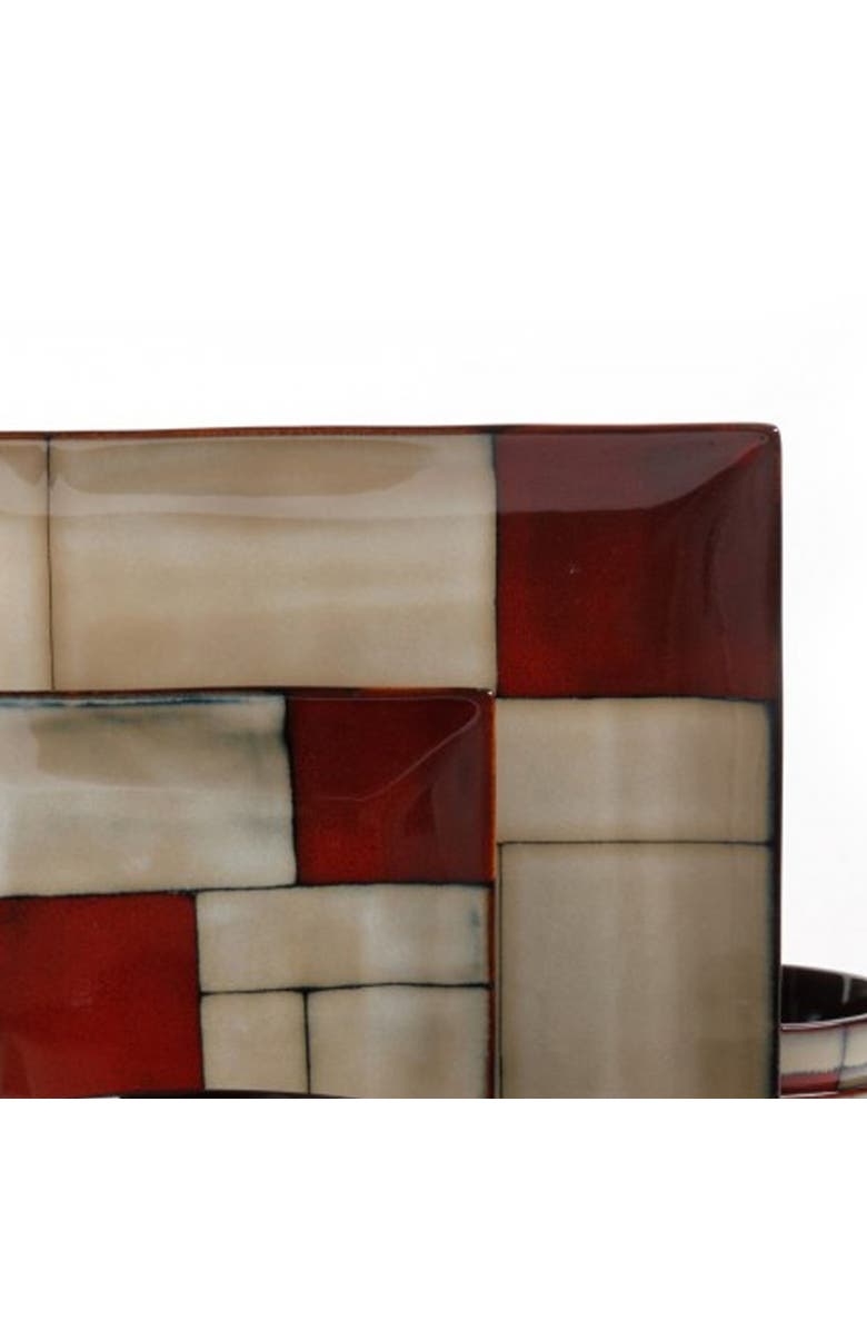 Gibson Azeal 16 Piece Double Bowl Dinnerware Set, Alternate, color, Beige