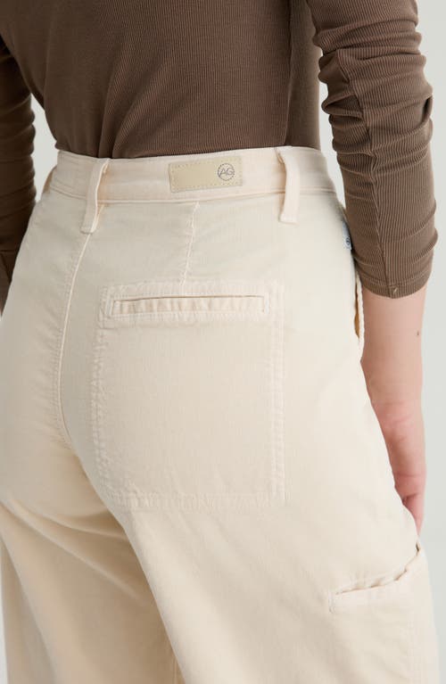 Ag Saige High Waist Ankle Wide Leg Corduroy Pants In Neutral
