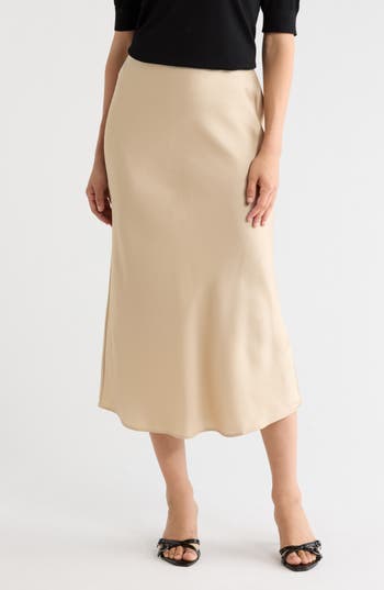 BOSS Visos Satin Maxi Skirt in Open Beige at Nordstrom Rack, Size 0