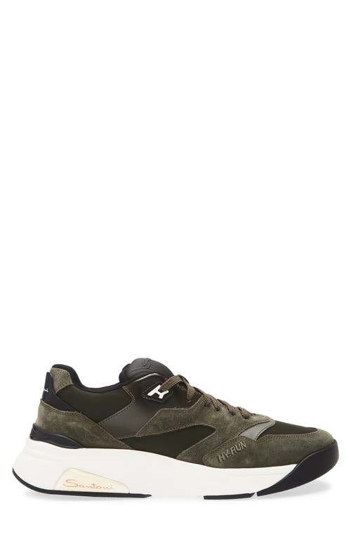 Santoni Hy-run Sneaker In Green