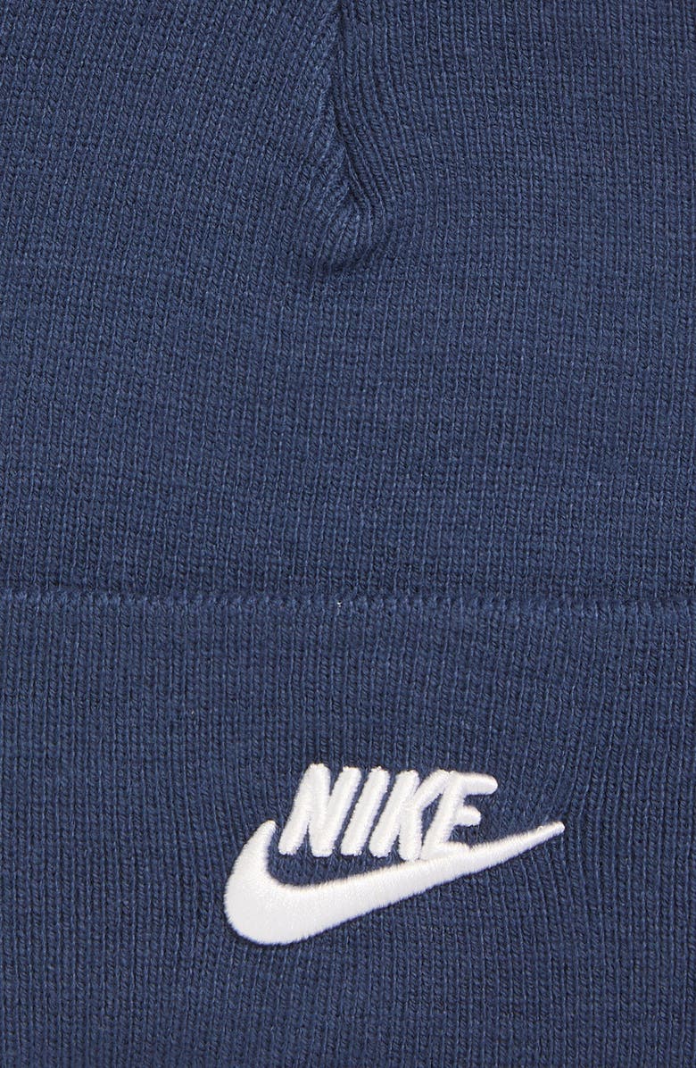 Nike Kids' Peak Beanie, Alternate, color, Midnight Navy/ White