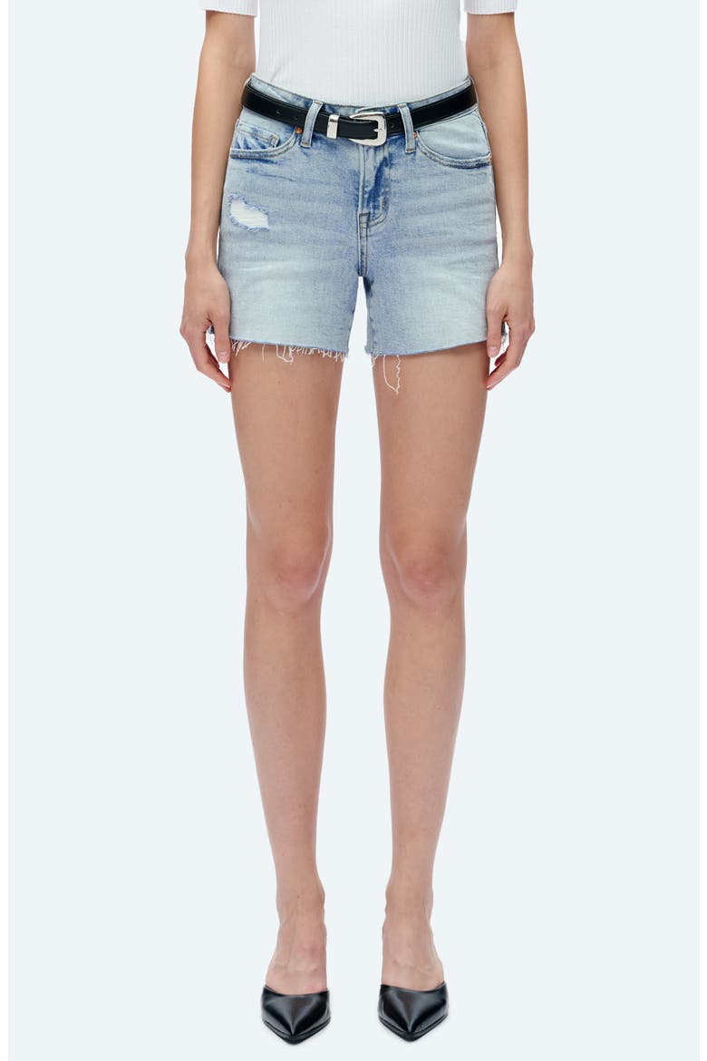 Ava Cutoff Denim Shorts, Main, color, WAVE