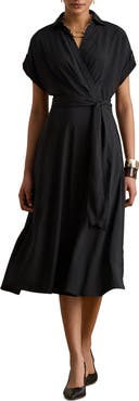 Lauren Ralph Lauren Belted Crêpe Dress