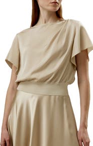 Lilysilk Women's Short Rippled Batwing Sleeves Silk Shirt