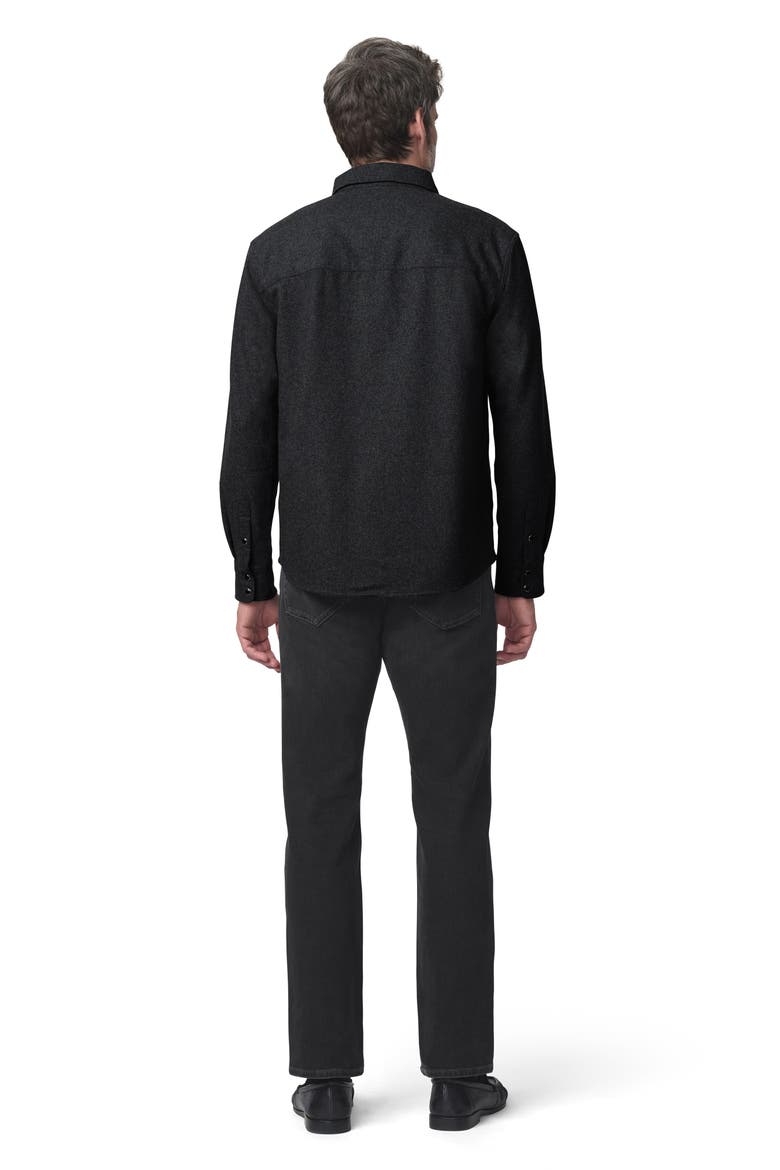 Double Pocket Western Flannel Shirt Jacket, Alternate, color, CHARCOAL GREY
