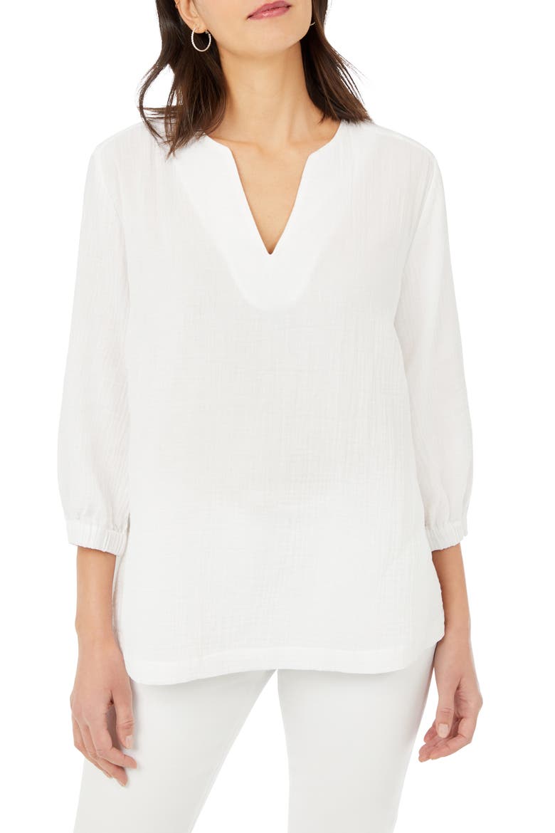 Evie Gauze Blouse, Main, color, WHITE