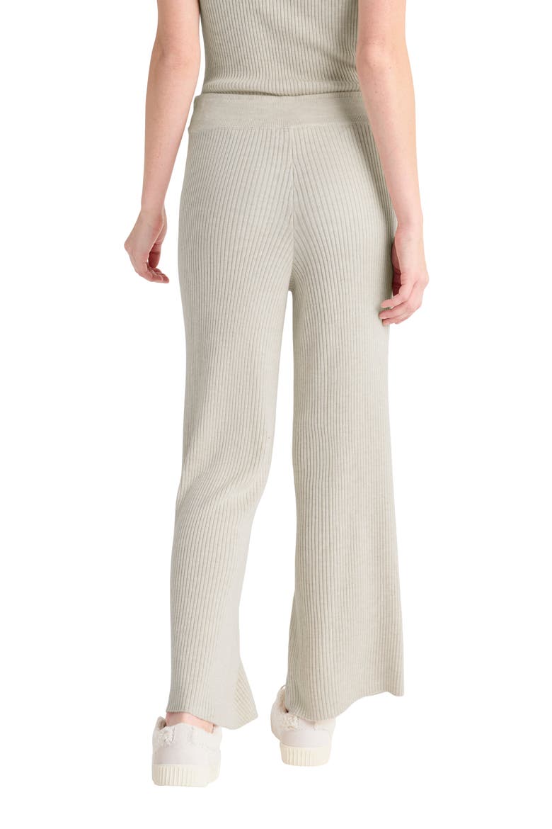 Georgie Rib Wide Leg Crop Pants, Alternate, color, OAT HEATHER