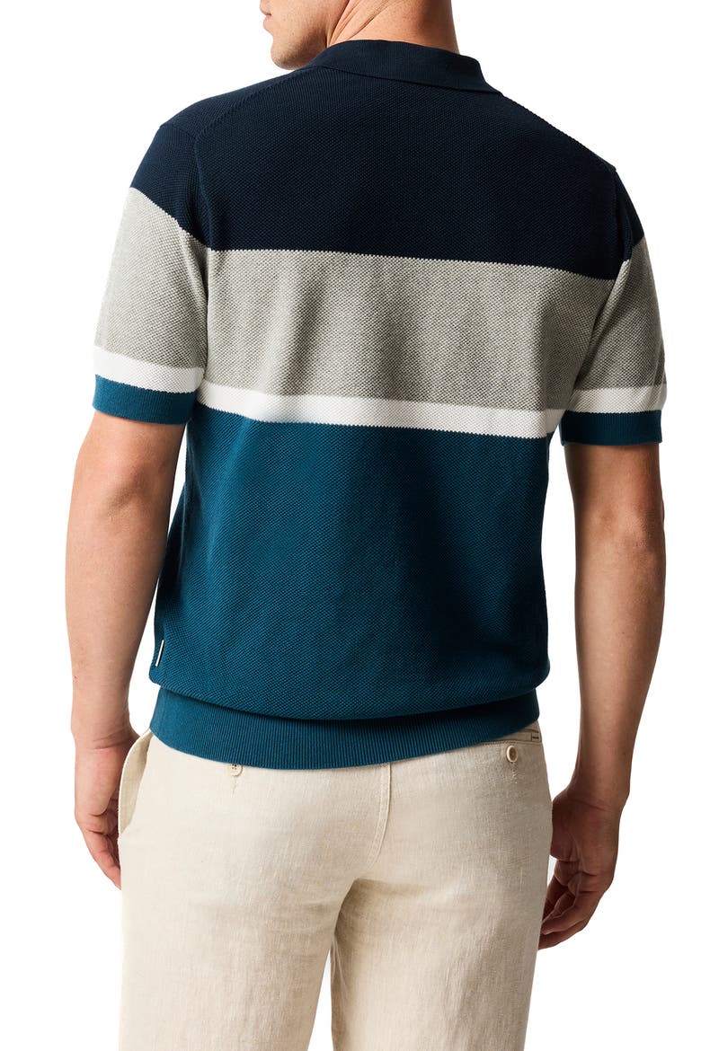 Brunswick Johnny Collar Polo Sweater, Alternate, color, TEAL