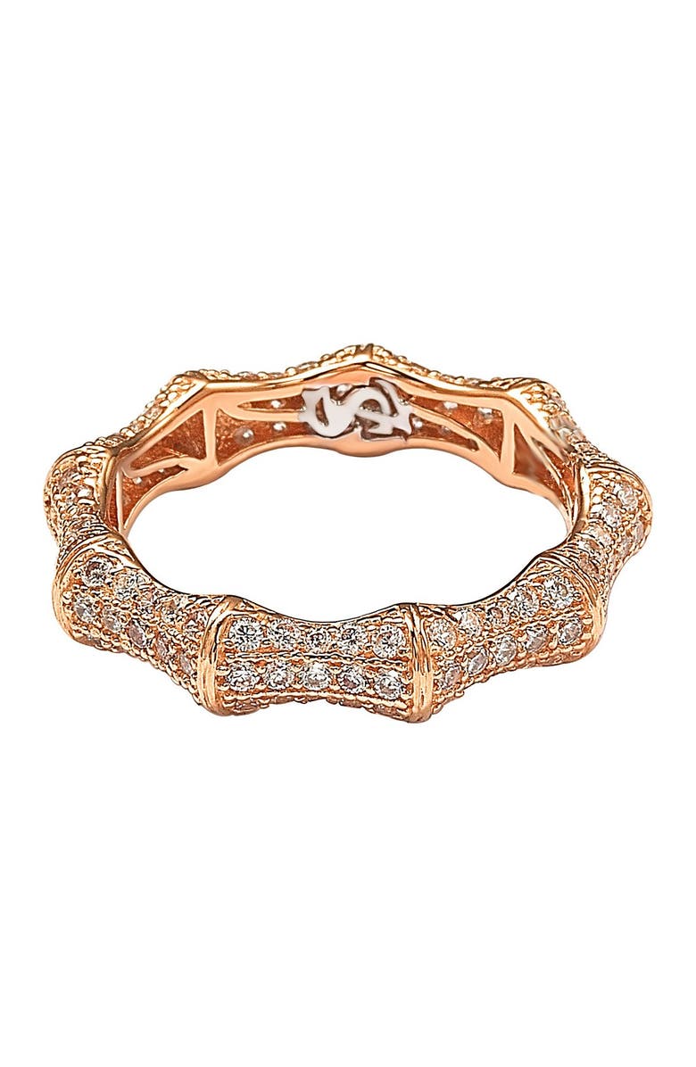SUZY LEVIAN Pavé CZ Bamboo Shaped Stackable Eternity Band Ring, Main, color,