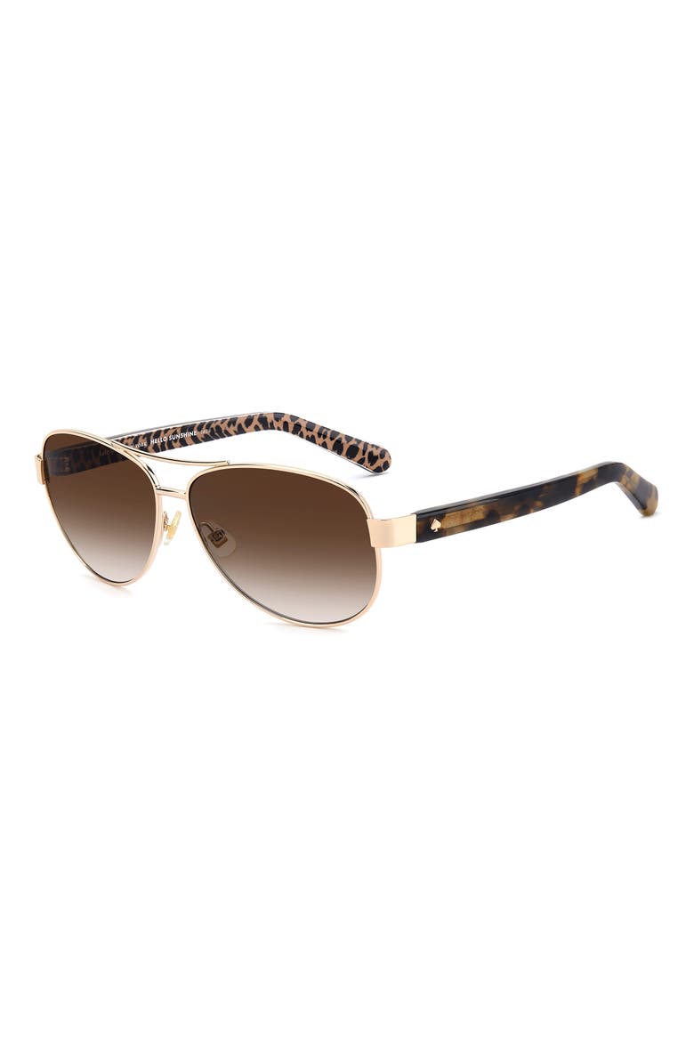 dalia 58mm gradient pilot sunglasses, Alternate, color, HAVANA GOLD/ BROWN