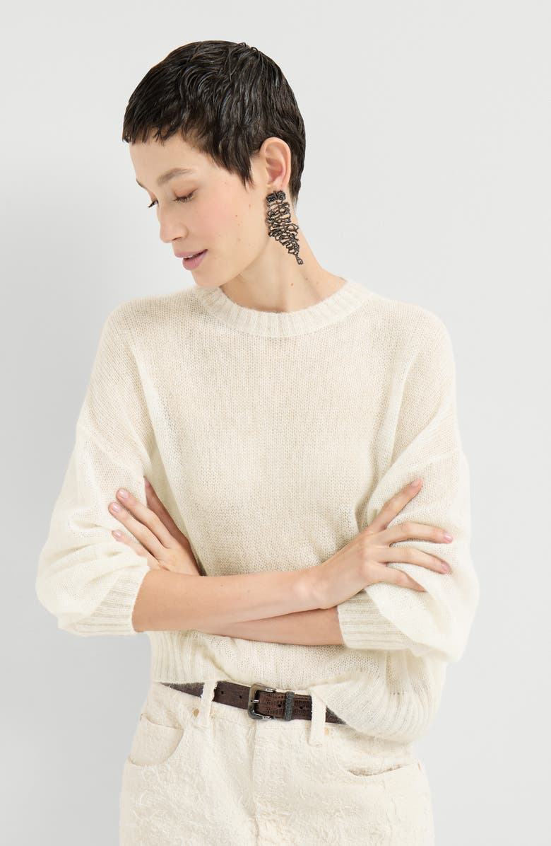 Brunello Cucinelli Mohair and wool sweater, Alternate, color, Ivory