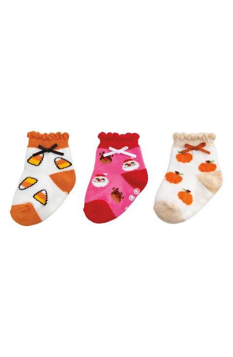 My First Holiday Cotton Blend Gripper Socks Gift Box (Baby)