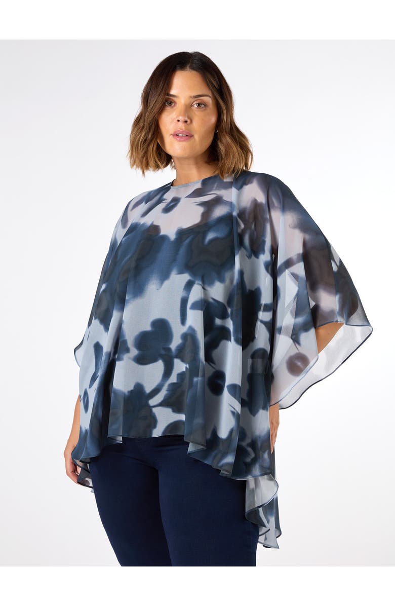 Live Unlimited Abstract Floral High Low Overlay Top, Main, color, Print