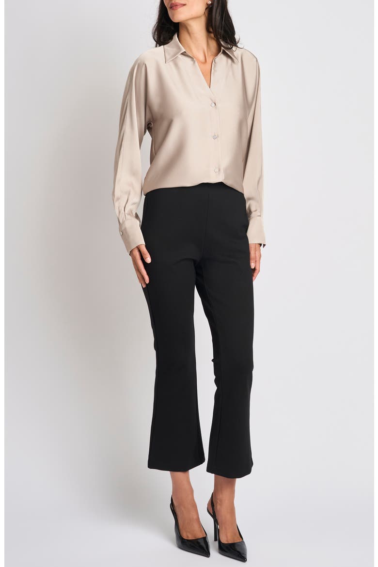Long Sleeve Button Front Satin Shirt, Alternate, color, PURE CASHMERE