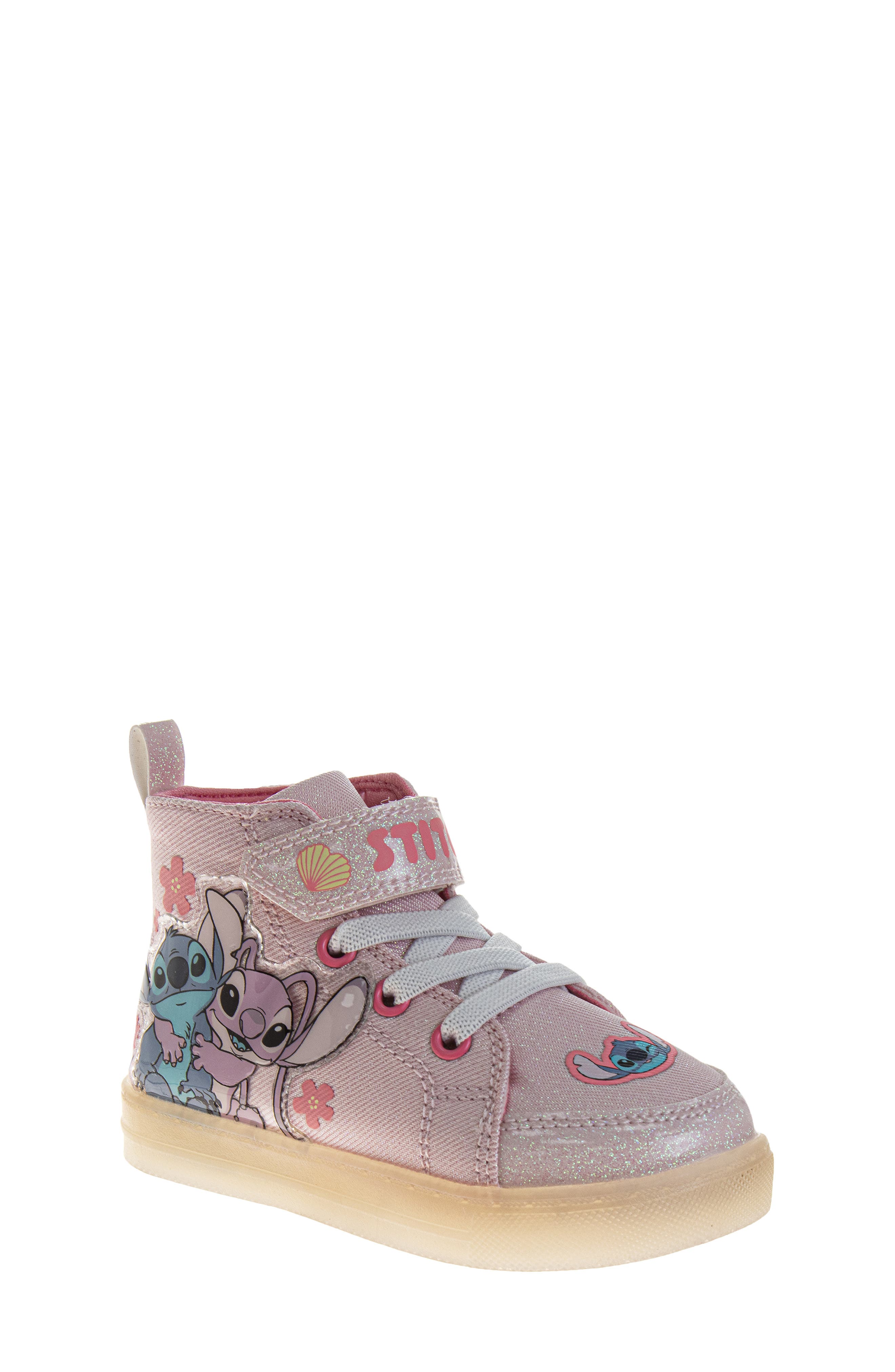 Kids' Disney Stitch & Angel High Top Sneaker, Main, color, PINK
