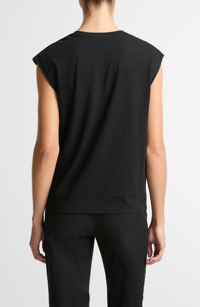 Vince Cap Sleeve Drape Top, Alternate, color, Black