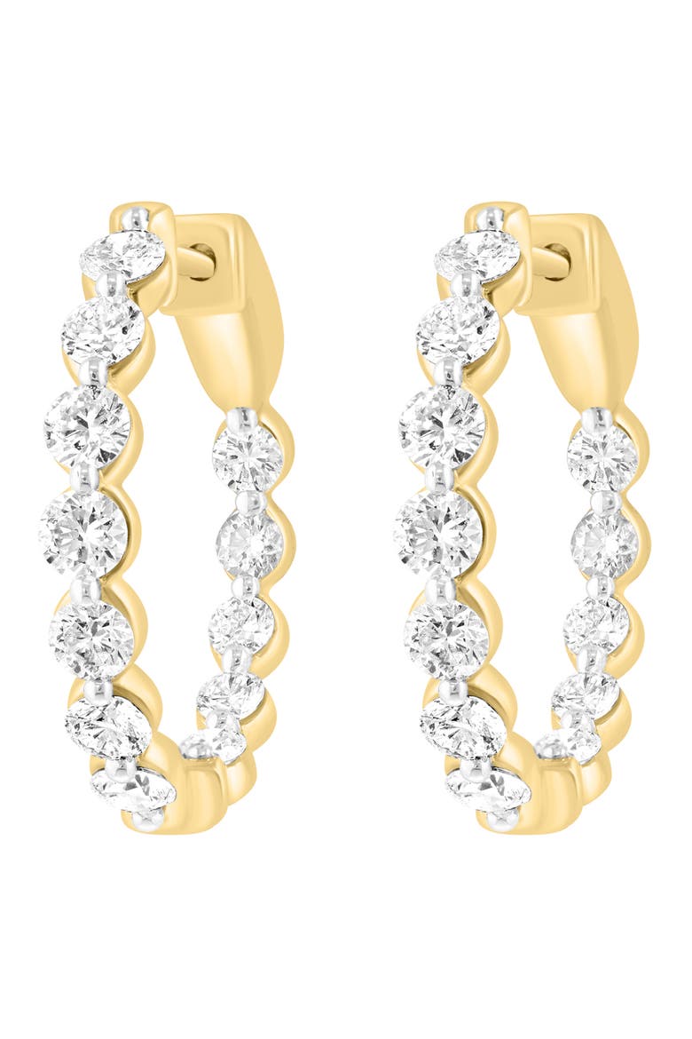 Lab-Grown Diamond Hoop Earrings, Alternate, color, GOLD