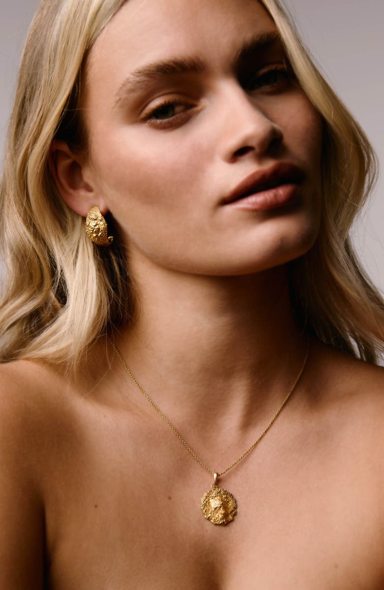 Freya Rose Lion Hoops, Alternate, color, Gold