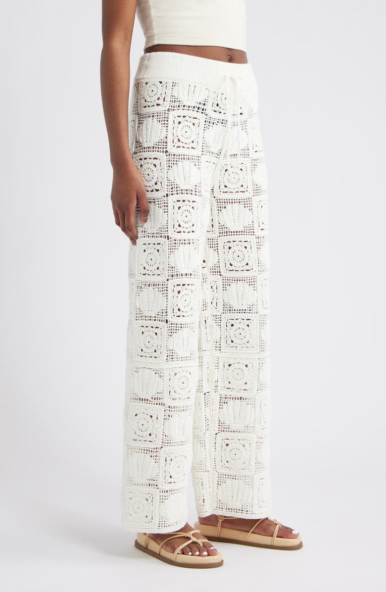 Rails x LSPACE Maja Seashell Patchwork Crochet Wide Leg Pants, Alternate, color, 