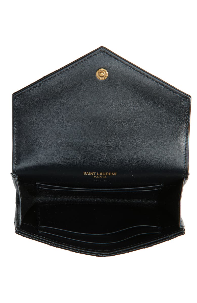 Saint Laurent Cassandre Quilted Leather Envelope Wallet, Alternate, color,