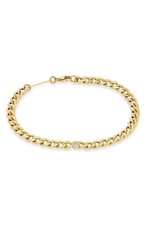 Zoë Chicco 14k Yellow Gold Floating Diamonds Diamond Curb Link Chain Bracelet In Yellow Gold