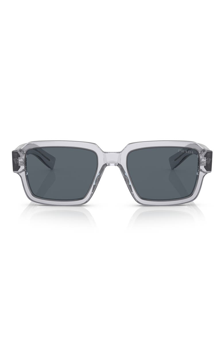54mm Square Sunglasses, Main, color, TRANSPARENT GREY / BLUE