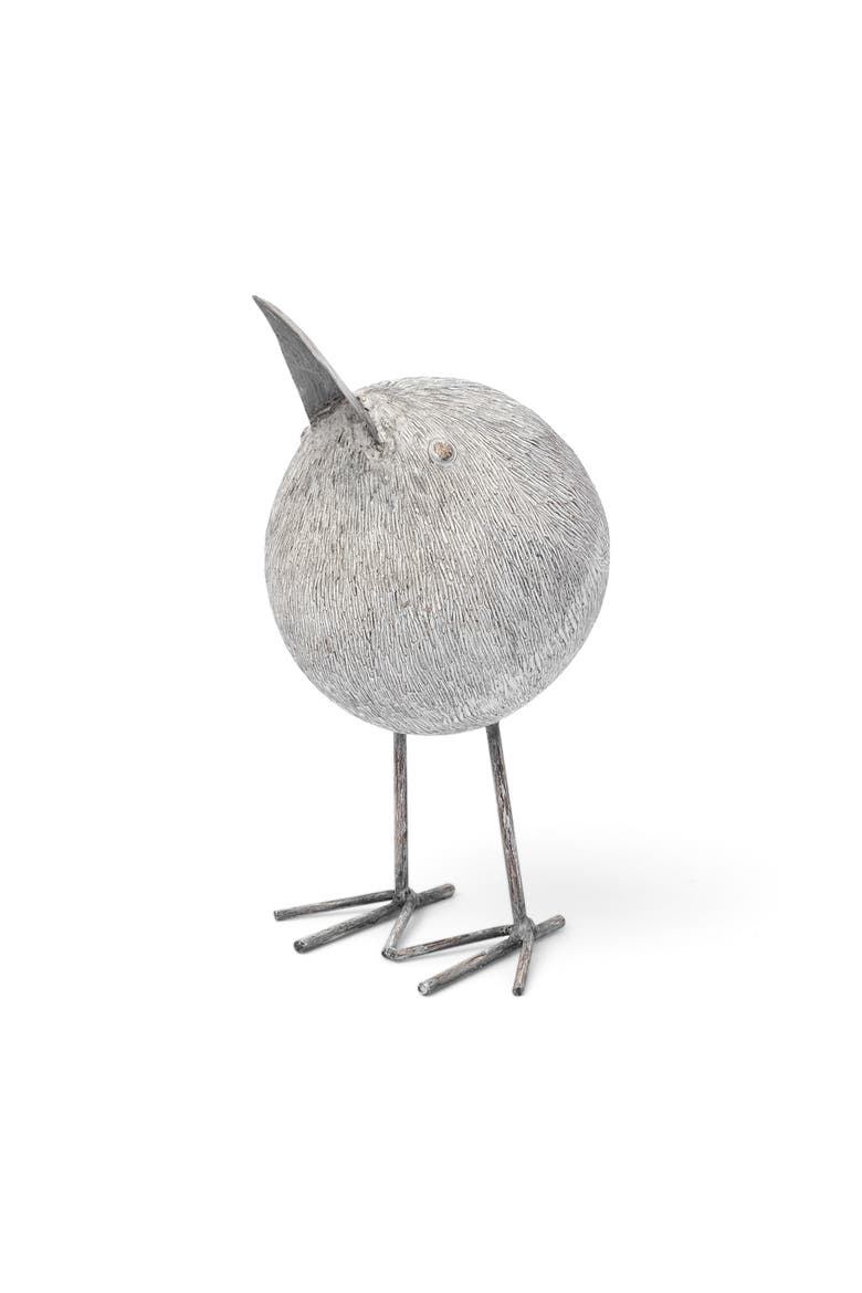 Snipe Resin Bird Ornament with Metal Feet, Alternate, color, Grey