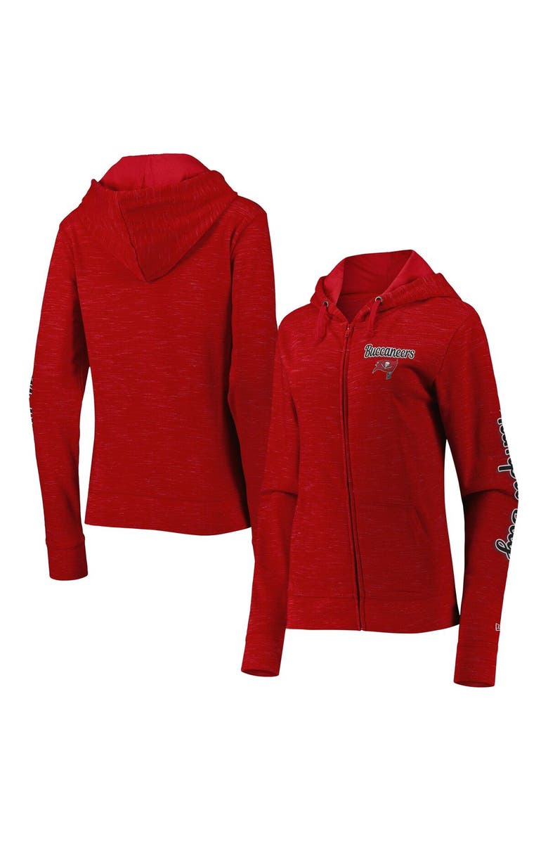 New Era Women's New Era Red Tampa Bay Buccaneers Reverse Space-Dye Full-Zip Hoodie, Main, color, Red