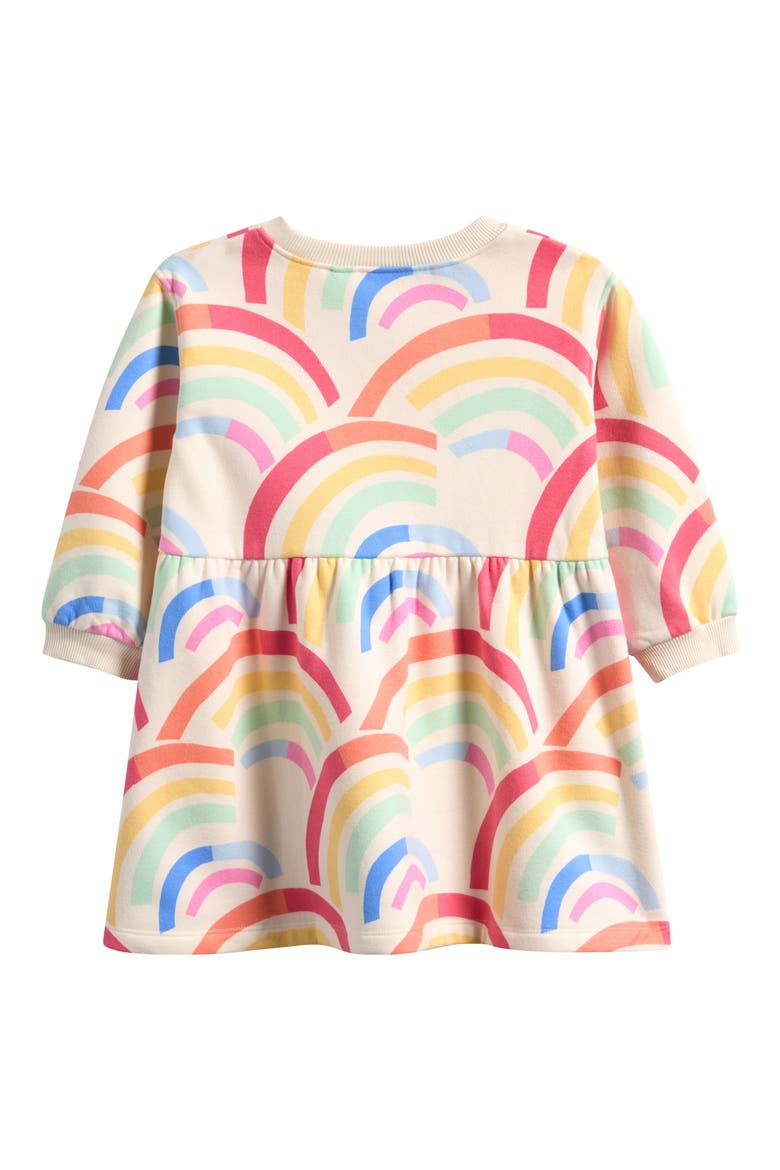 Kids' Squiggle Print Long Sleeve Cotton Blend Dress, Alternate, color, WHITE MULTI