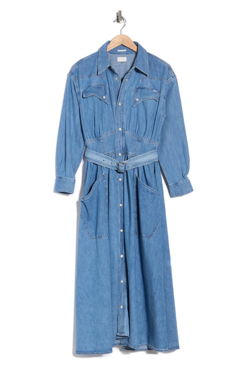 The Gallop Denim Midi Dress, Alternate, color, PLAYING FOR KEEPS