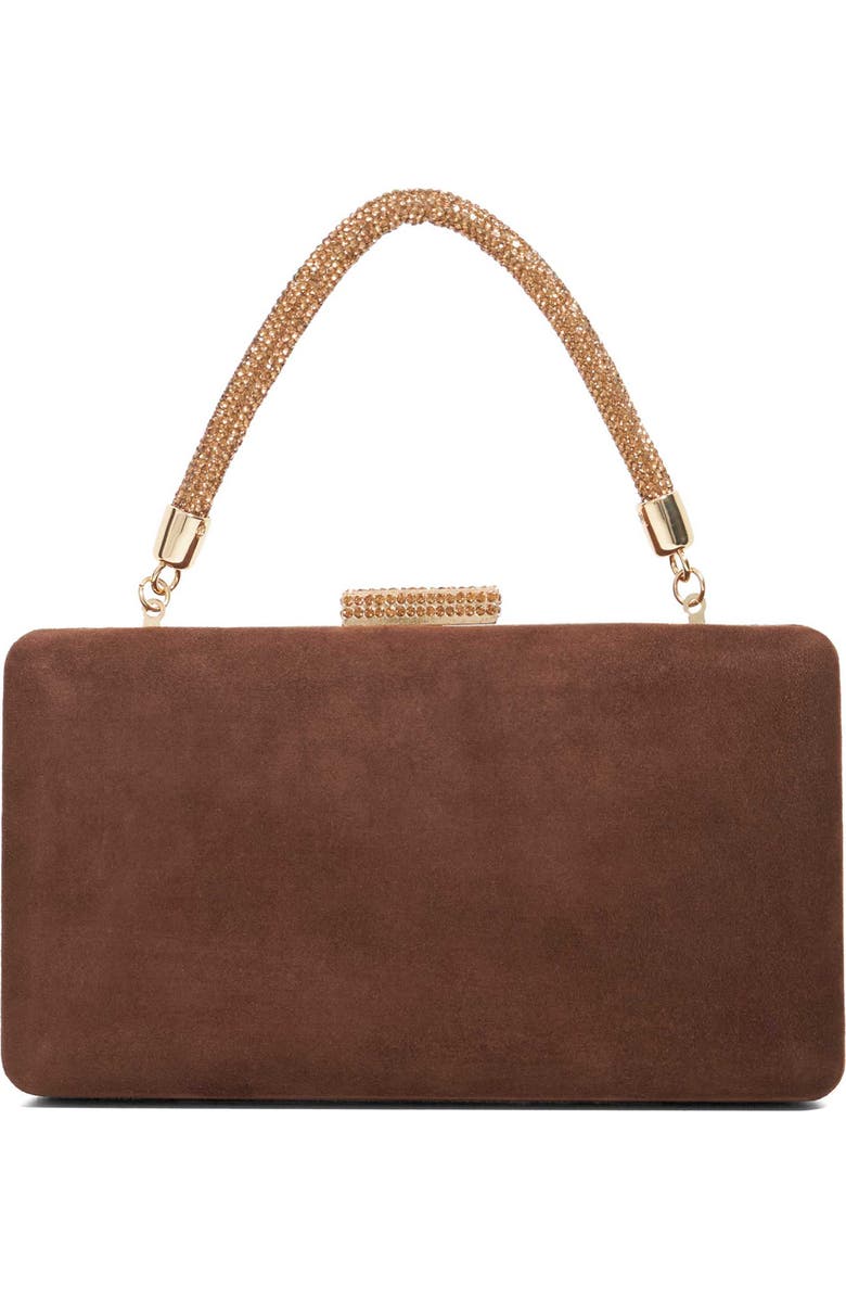 Dune London Beaut Top Handle Frame Clutch, Alternate, color, Brown