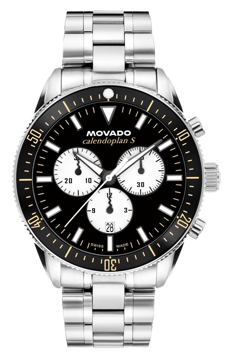 Movado Calendoplan S Chronograph Bracelet Watch, 42mm, Main, color, 