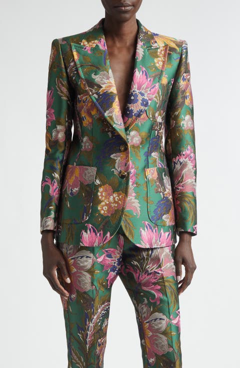 Floral Jacquard Blazer