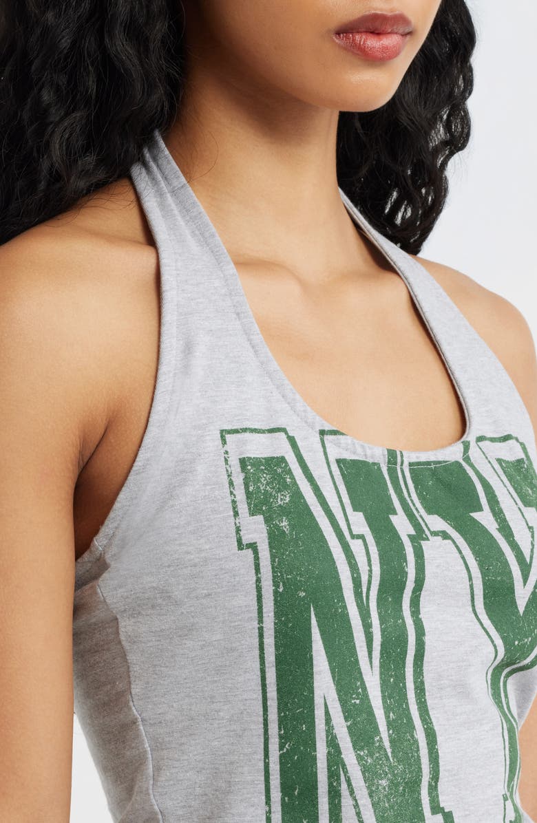 Vinyl Icons NY Halter Top, Alternate, color, Heather Grey
