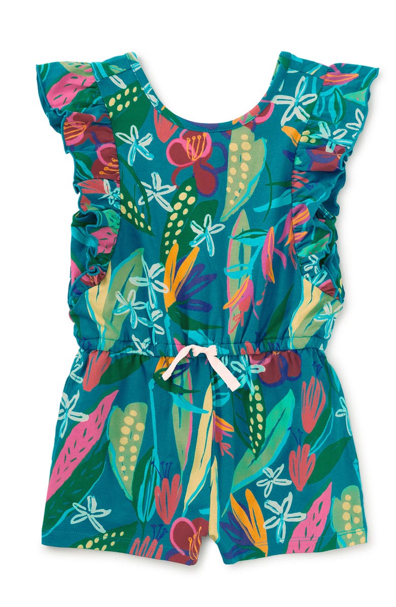 Tea Collection Flutter Sleeve Romper, Main, color, 
