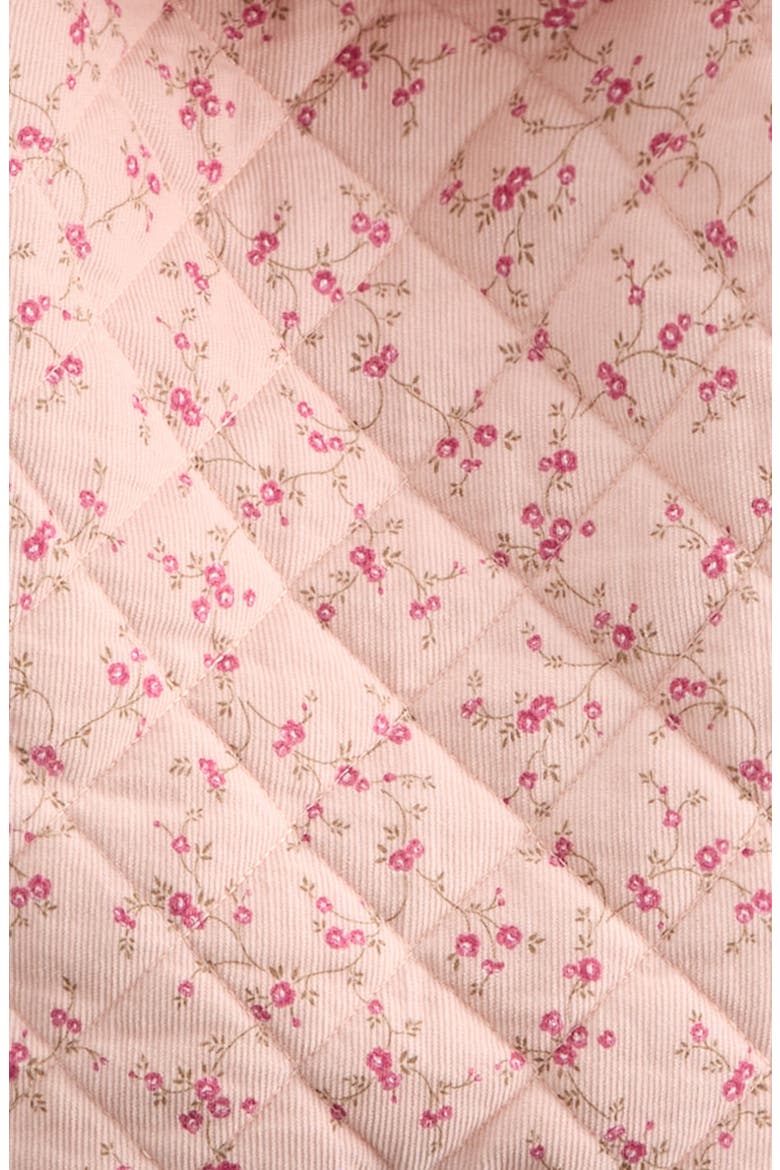 Hooded Quilted Fleece Lined Bunting, Alternate, color, PINK DOGWOOD EDITH FLORAL