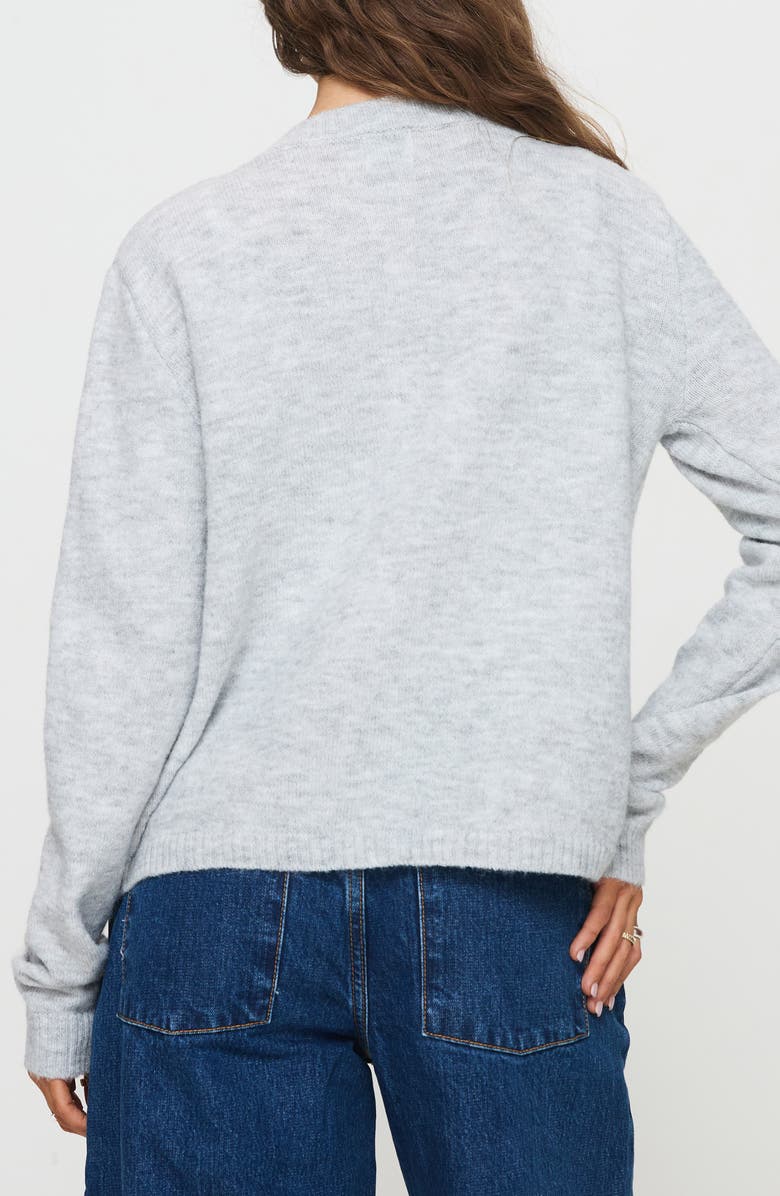Princess Polly Denmark Crewneck Cardigan, Alternate, color, Grey