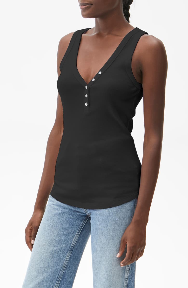 Michael Stars Luna Cotton Henley Tank, Alternate, color, 