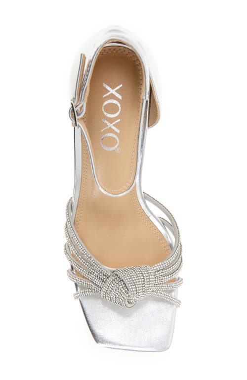 Xoxo Flavia Rhinestone Ankle Strap Sandal In Silver