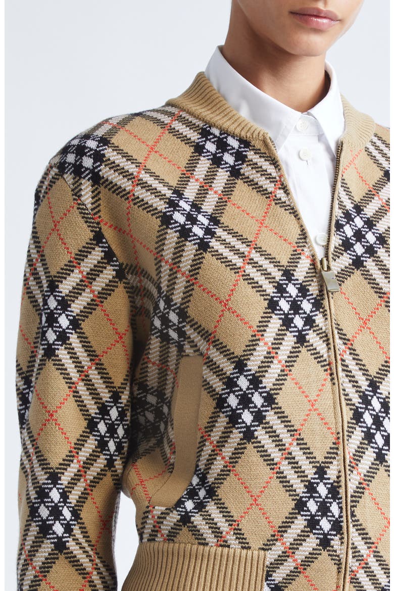 Check Sweater Jacket, Alternate, color, SAND IP CHECK
