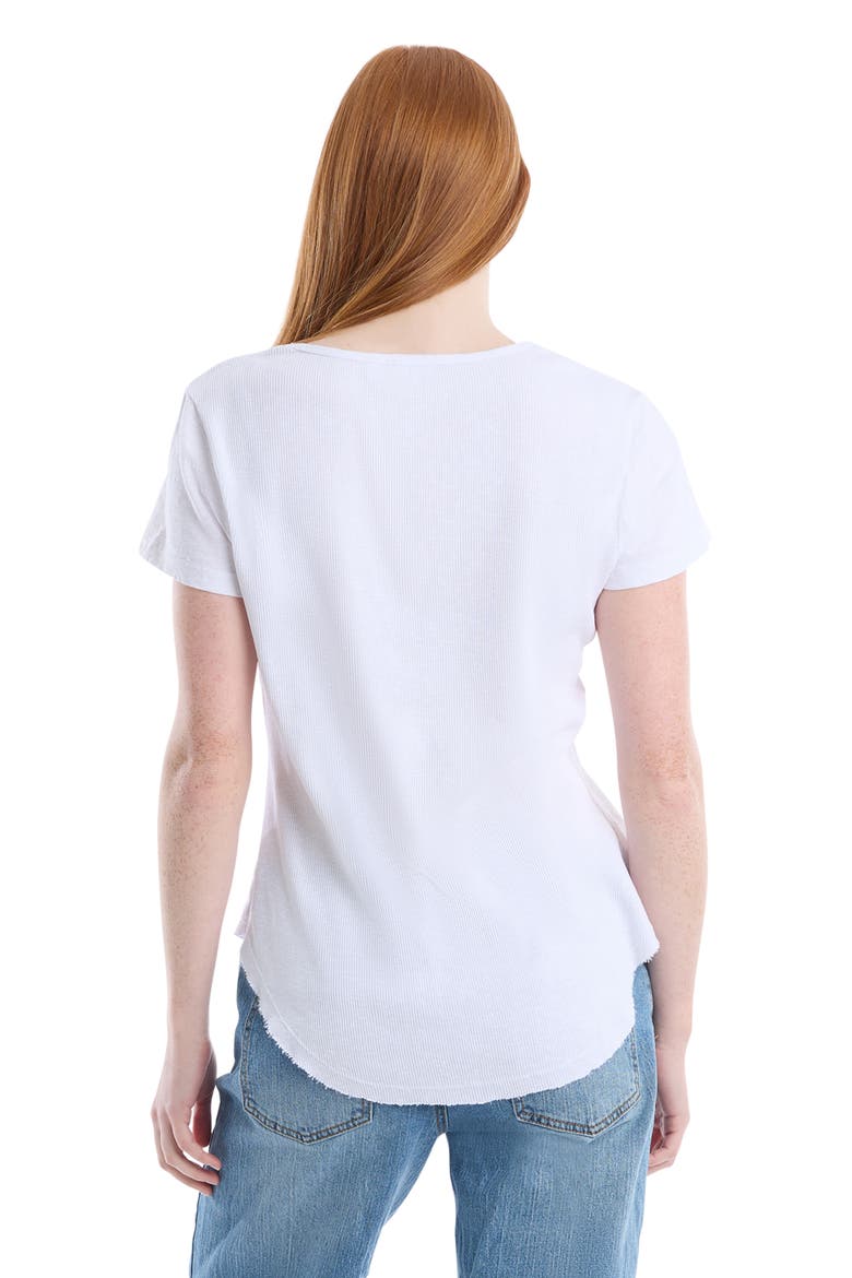 V-Neck Henley Short Sleeve Tee, Alternate, color, White