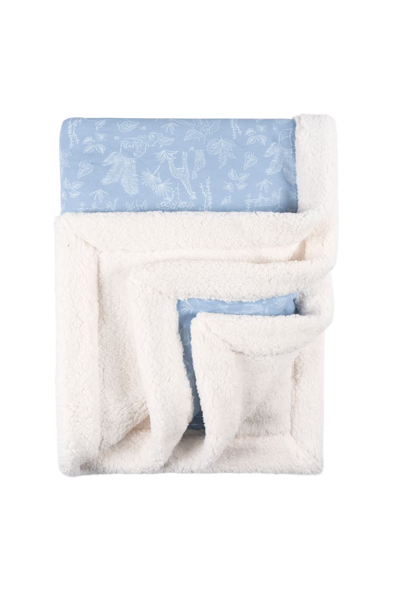 Nature Plush Blanket with Fleece Trim, Main, color, Blue Nature