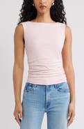 Open Edit Boat Neck Sleeveless Top