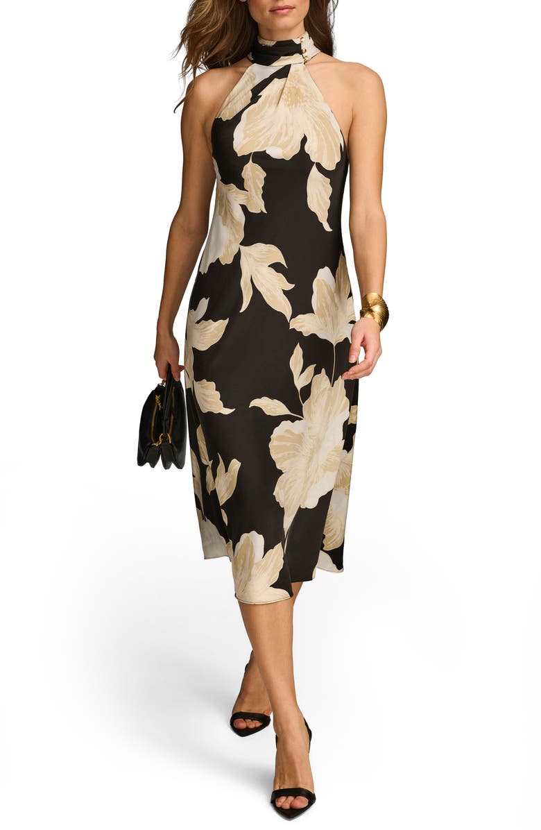 Donna Karan New York Floral Print Sleeveless Midi Dress, Main, color,