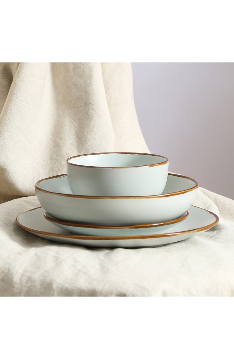 Stone Lain Brasa Stoneware 16-Piece Dinnerware Set, Alternate, color, Light Green