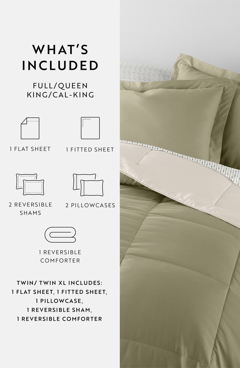 HOMESPUN 7-Piece Assorted Reversible Comforter Set, Alternate, color, Sage